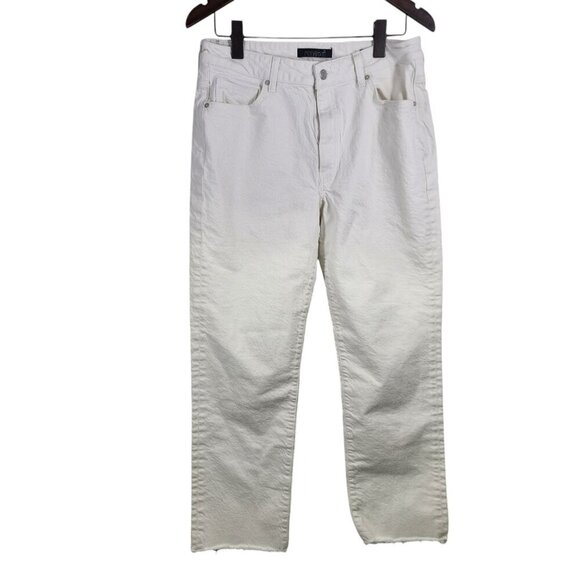 Mavi New York High Rise Straight Leg Jeans Raw Hem Women's Size 31  / 28 ‎ White - Picture 1 of 13